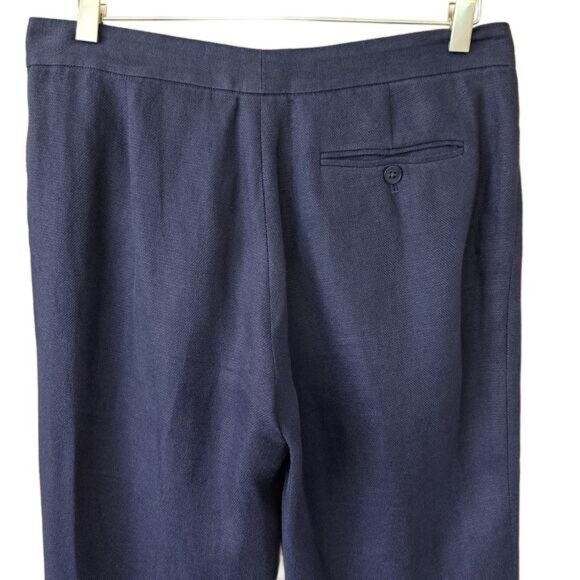 RALPH LAUREN Black Label Navy Blue Linen Pant Size 6 x 34" Straight Leg - Picture 7 of 10